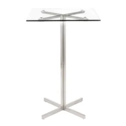 Fuji Contemporary Square Bar Table Silver - LumiSource -Baxton Studio Shop GUEST 0031509d 6604 42b9 9fc1 ad7984cfc3cc