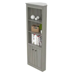 70.02" Corner Bookshelf Gray - Inval 12 70.02" Corner Bookshelf Gray - Inval -Baxton Studio Shop GUEST 004715f6 6245 47cb b11b 2faf4fc88f4c