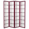 6 Ft. Tall Canvas Double Cross Room Divider 4 Panels - Oriental Furniture