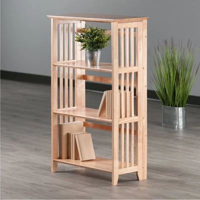 42" 4 Tier Foldable Bookshelf Natural - Winsome 15 42" 4 Tier Foldable Bookshelf Natural - Winsome - Image 15