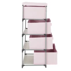 Juvale Fabric Drawer Dresser Storage Organizer Chest Tower With 4 Clothes Drawers Bins For Bedroom, Nursery, Closet, Pink 16.5x13 In -Baxton Studio Shop GUEST 00aaf223 4c74 4cb6 a670 8b99199c06ad