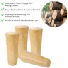 Unique Bargains Wood Furniture Legs Round Solid With Mounting Plate Replacement Feets Set Of 4