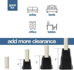Adjustable Bed Risers - Heavy Duty Furniture Riser Set Of 4 In Heights Of 8, 5, Or 3 Inches For Table Risers, Bed Frame Risers In Black – Homeitusa -Baxton Studio Shop GUEST 00f97e73 cc1f 43e4 887e 228076af958c