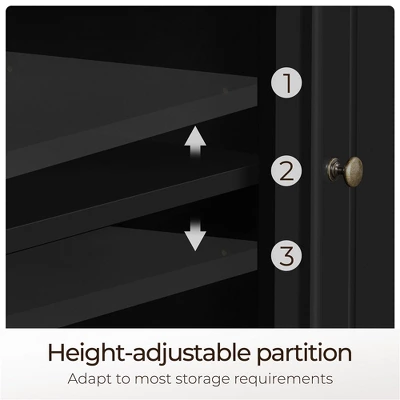 Yaheetech 31in Height Tall Modern TV Stand Media TV Console Black 4 Yaheetech 31in Height Tall Modern TV Stand Media TV Console Black - Image 4