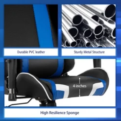 Costway X-Shaped Gaming Desk & Racing Style Massage Chair Set Home Office Black+White/Blue/Grey/Red -Baxton Studio Shop GUEST 0186d6c8 7302 4cbc baf6 395b1b406ae1