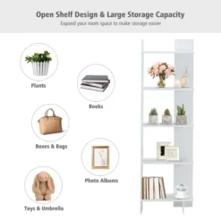 Costway 5-Tier Bookcase Storage Open Shelves Display Unit Room Divider -Baxton Studio Shop GUEST 01ae32aa f3d8 49ce 8abf 08eb9e18540e