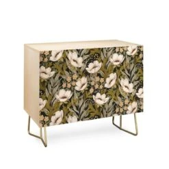 Avenie Floral Meadow Spring Green Credenza - Deny Designs