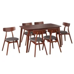 7pc Archer Rectangular Dining Set - Buylateral -Baxton Studio Shop GUEST 0271854a e002 443a b2ef b1ba95d3813b