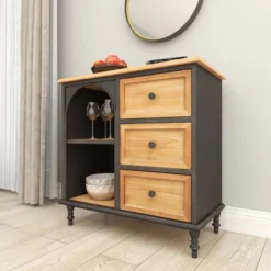 Farmhouse Wood Cabinet Black - Olivia & May 26 Farmhouse Wood Cabinet Black - Olivia & May -Baxton Studio Shop GUEST 027a4b02 970f 449f 9c99 6f22c2bb1b96