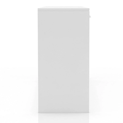 2pc Grayde 3 Drawer Vanity Table And Mirror Set With Led Trim And USB Ports - Luminous White - MiBasics 6 2pc Grayde 3 Drawer Vanity Table And Mirror Set With Led Trim And USB Ports - Luminous White - MiBasics - Image 6