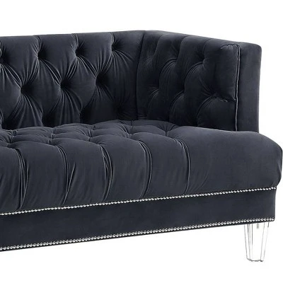 64" Ansario Sofa Charcoal Velvet - Acme Furniture 8 64" Ansario Sofa Charcoal Velvet - Acme Furniture - Image 8