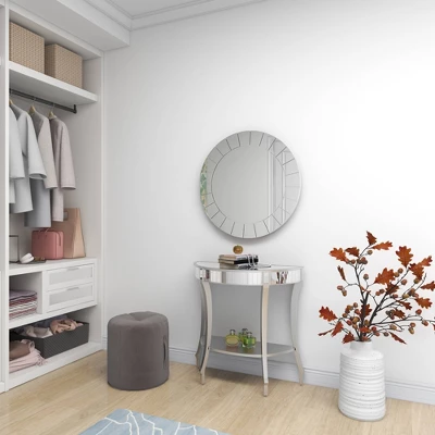 Set Of 2 Glam Fir Console Tables With Mirror White - Olivia & May 13 Set Of 2 Glam Fir Console Tables With Mirror White - Olivia & May - Image 13