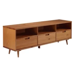 Cara 3 Drawer Mid-Century Modern 3 Drawer TV Stand For TVs Up To 80" - Saracina Home -Baxton Studio Shop GUEST 03065cb2 d563 4f37 956c bc1c12b2c653