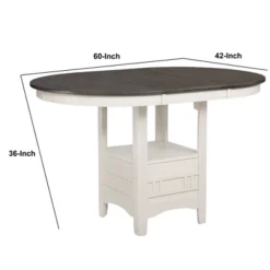 Counter Height Table With Leaf Extension White/Gray - Benzara -Baxton Studio Shop GUEST 03987b4b 5be7 474a 8dbc 5c5d6b7112c2