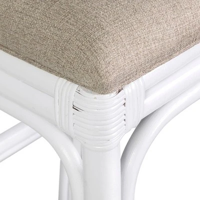 Stacie Rattan Barstool White - East At Main 3 Stacie Rattan Barstool White - East At Main - Image 3