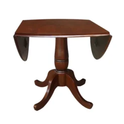 29.5" Lyla Round Dual Drop Leaf Pedestal Extendable Dining Table Espresso Brown - International Concepts -Baxton Studio Shop GUEST 03d3cee9 93c1 4209 82de 68f5abfc4236