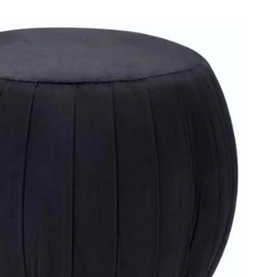 19" Zinnia Ottoman Black Velvet/Gold - Acme Furniture 4 19" Zinnia Ottoman Black Velvet/Gold - Acme Furniture - Image 4