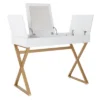 Juliette Vanity Desk Gold Legs With Top White - OSP Home Furnishings