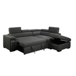 Mateo Stain Resistant Fabric Storage Sectional With Pullout Bed Gray - Abbyson Living -Baxton Studio Shop GUEST 04ab693d b6a7 401d 96f8 0bb7634c93a5