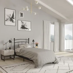 Merrick Lane Metal Headboard Contemporary Arched Headboard With Adjustable Rail Slots -Baxton Studio Shop GUEST 04dc3593 c06c 444c 9016 98f5c1f6cf9f