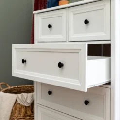 Farmhouse 5 Drawer Grooved Tall Storage Dresser White - Saracina Home -Baxton Studio Shop GUEST 05911d78 5a57 43db 9d61 d2cb5816cf18