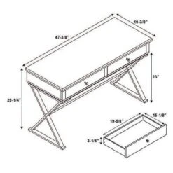 2 Drawer Campaign Desk - Linon -Baxton Studio Shop GUEST 0642ee6c 41e7 4fd2 a32a 1935caf2cbdd