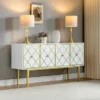 Fay 63'' Wide Modern Sideboard Cabinet With Metal Legs| KARAT HOME