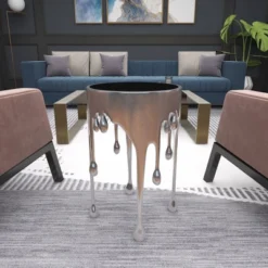 Contemporary Aluminum Melting Accent Table - Olivia & May -Baxton Studio Shop GUEST 076e4a5b 05b3 42ce a06f e1552e54c259