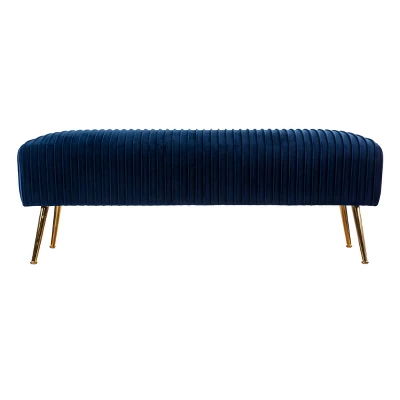 Tawver Contemporary Upholstered Bench Blue/Gold - Aiden Lane 1 Tawver Contemporary Upholstered Bench Blue/Gold - Aiden Lane