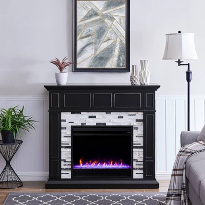 Dalmen Marble Fireplace Black - Aiden Lane 16 Dalmen Marble Fireplace Black - Aiden Lane - Image 16