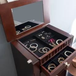 Tierra Contemporary Jewelry Armoire Merlot Brown - Powell Company -Baxton Studio Shop GUEST 085558e9 c9e0 4e39 bd5e 249aa387810f