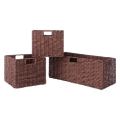 42.99" 6pc Milan Storage Shelf With Baskets Walnut - Winsome -Baxton Studio Shop GUEST 08fc235b e5de 433d 9cf7 a8b931a881eb