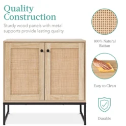 Best Choice Products 2-Door Rattan Storage Cabinet, Accent Furniture, Cupboard W/ Non-Scratch Foot Pads -Baxton Studio Shop GUEST 0923867d 0c2b 43df af99 9c33cfca918b