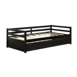 Costway Twin Size Trundle Daybed Wooden Slat Support Mattress Platform For Kids EspressoWhite -Baxton Studio Shop GUEST 09674cee 4942 43c8 b7ed 2d0a401ab113