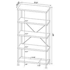 Analiese 4 Shelf Bookcase - Coaster -Baxton Studio Shop GUEST 09f5a099 1251 4294 9c22 e57ff7691f71