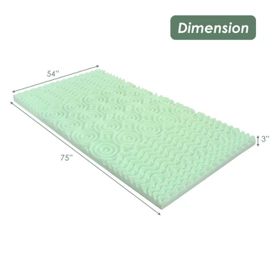 Costway 3 Inch Mattress Topper Cooling Air Foam 5-Zone Pad 1 Costway 3 Inch Mattress Topper Cooling Air Foam 5-Zone Pad