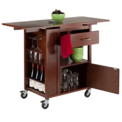 Gregory Kitchen Cart Walnut - Winsome -Baxton Studio Shop GUEST 0a7f9bcd ce59 49af 90af 56aa4a1159a6