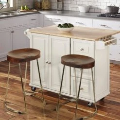 Farmhouse Counter Height Barstool With Wooden Saddle Seat And Tubular Frame - The Urban Port -Baxton Studio Shop GUEST 0afcf4dc 392e 48ea 928c 817239627b68