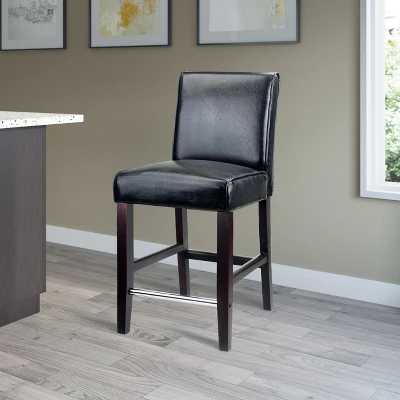 Antonio Counter Height Barstool With Bonded Leather Seat - CorLiving 2 Antonio Counter Height Barstool With Bonded Leather Seat - CorLiving - Image 2