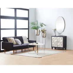 Modern Crescent Moon Pattern Wood Rectangle Cabinet Black - Olivia & May -Baxton Studio Shop GUEST 0c0043bb e03d 4e31 8457 d0f58bf3d395