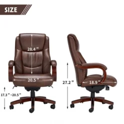 JOMEED CC82 Delano Big And Tall Executive Office Chair With Ergonomic Lumbar Support, Adjustable Height, And Comfort Core Memory Foam, Brown Leather -Baxton Studio Shop GUEST 0cb92226 1657 4174 b914 8b6429af1e31