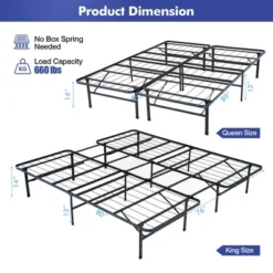 Costway Folding Metal Platform Bed Frame 13 Inch Mattress Foundation 660 LBS -Baxton Studio Shop GUEST 0d3ec965 daef 4438 ac17 9f0f10b078a7