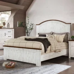 2pc Queen Willow Rustic Bedroom Set Distressed White/Walnut - HOMES: Inside + Out 13 2pc Queen Willow Rustic Bedroom Set Distressed White/Walnut - HOMES: Inside + Out -Baxton Studio Shop GUEST 0d9433c0 1006 482f 8686 edea3a710e30