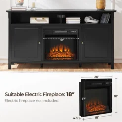 Yaheetech 31in Height Tall Modern TV Stand Media TV Console Black 13 Yaheetech 31in Height Tall Modern TV Stand Media TV Console Black -Baxton Studio Shop GUEST 0debca1d 9ce8 4af3 8a19 f90af9df212e