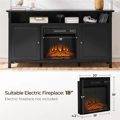 Yaheetech 31in Height Tall Modern TV Stand Media TV Console Black 7 Yaheetech 31in Height Tall Modern TV Stand Media TV Console Black - Image 7