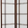 6 Ft. Tall Double Cross Shoji Screen - Walnut (5 Panels)