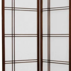 6 Ft. Tall Double Cross Shoji Screen - Walnut (5 Panels)