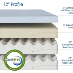 Vibe Gel Memory Foam 12-Inch Mattress | CertiPUR-US Certified | Bed-in-a-Box -Baxton Studio Shop GUEST 0e242f99 50f5 4025 b2e4 14f99574602b