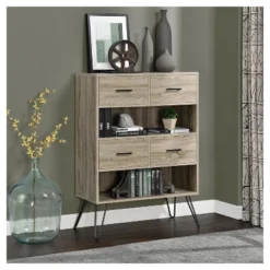 43" Seasons Retro Bookshelf With Bins Sonoma Oak - Room & Joy 7 43" Seasons Retro Bookshelf With Bins Sonoma Oak - Room & Joy -Baxton Studio Shop GUEST 0e87cae9 d197 429c a27a 77b69c7aba5b