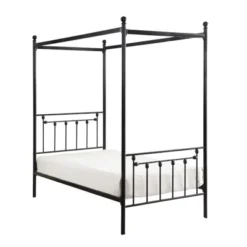 Chelone Twin Metal Canopy Platform Bed In Black - Lexicon -Baxton Studio Shop GUEST 0eb106a0 5203 4fa0 8558 20744c5815b1